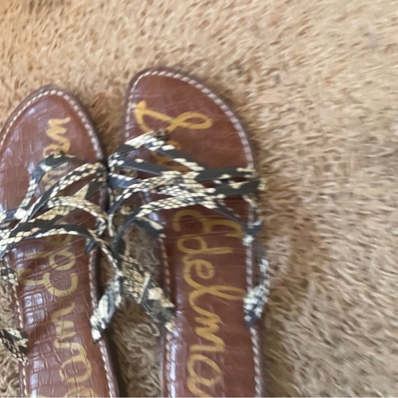 Sam Edelman Georgette Slide Sandal Flats Leather Snake Print Women’s Size 9 EUC - Picture 9 of 9